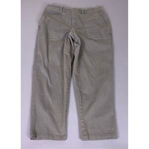 A New Day Cropped Pants Women's‎ 14 Olive Green High Rise Utility Straight Leg